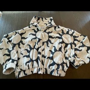 Urban Outfitters Zip Up Jacket/Heavy Sweatshirt, sun pattern, Worn One Time, XS